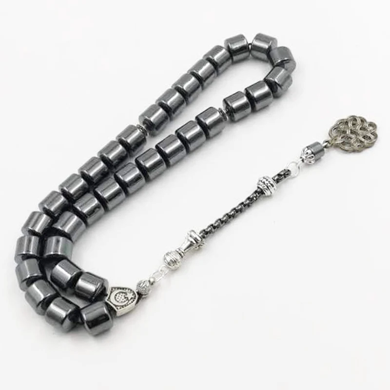 Натуральный гематитовый камень Tasbih способствует циркуляции крови misbaha 33 бусины