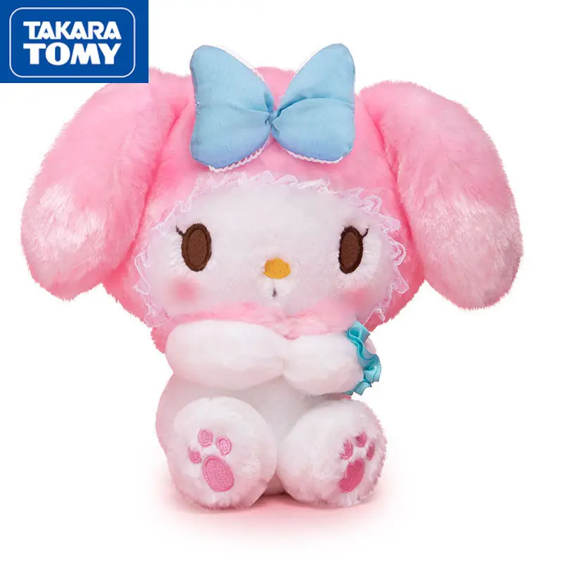 

TAKARA TOMY Japanese Bow Sitting Posture Doll Pink Cat Plush Toy Doll Gift for Girls and Children Plush Toys