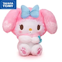 takara tomy japanese bow sitting posture doll pink cat plush toy doll gift for girls and children plush toys