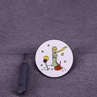 Эмалированная брошь с изображением Маленького принца и лисы, звезды, французская короткая круглая брошь на лацкан