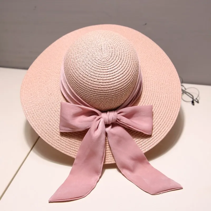 Шляпа женская Соломенная с широкими полями модная повседневная шапка от солнца