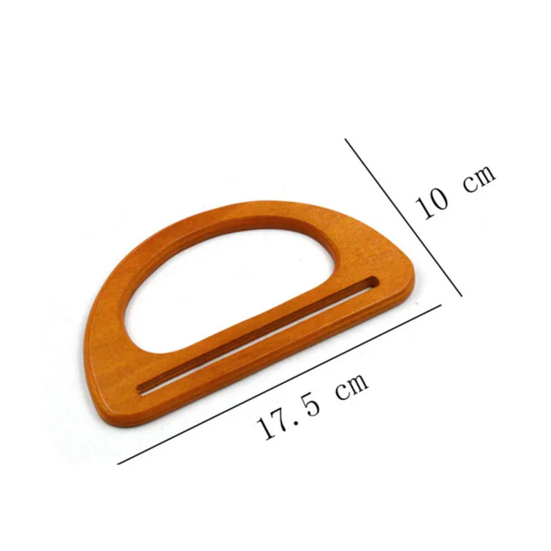 

2 Pcs D-shaped Solid Wood Handle 17.3cm Black Brown Log 3-color Hand Bag AccessoriesPatchwork Bag Wrist Handle DIY Craftsman