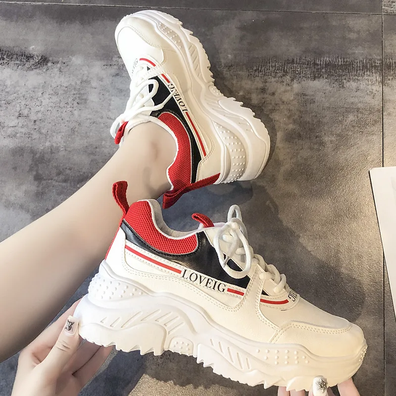 Женские кроссовки на платформе белые повседневная обувь 2019|Женские и кеды| |