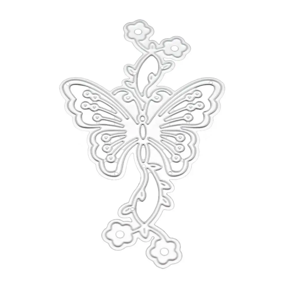 Ажурный цветок рамка с бабочкой резка металла штампы Трафарет DIY Бумага карточка