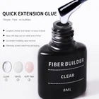 Гель для наращивания ногтей из стекловолокна, 3 цвета, кристально чистый Блестящий Прочный гель для ногтей без царапин для наращивания ногтей, маникюр