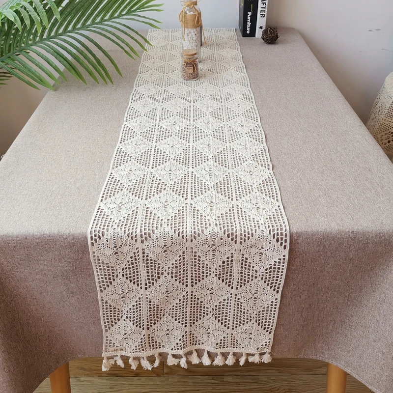 Свадебное украшение хлопковая Скатерть сделай сам вязаная крючком доска с