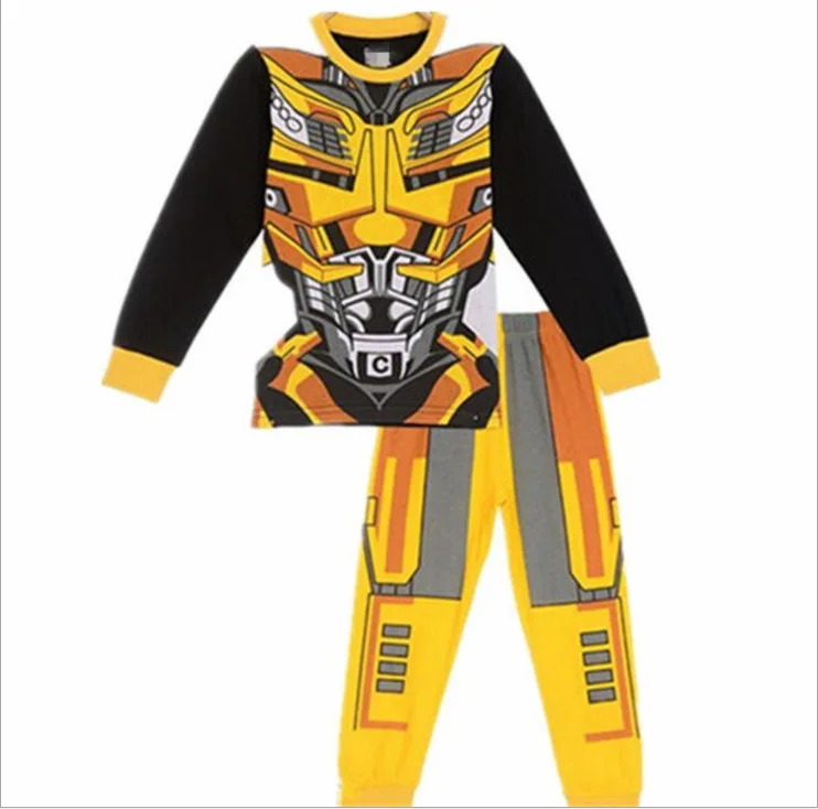 

New Children Cotton Pyjama Enfant Garcon Boys Pyjamas Set Transform Cartoon 2-7y