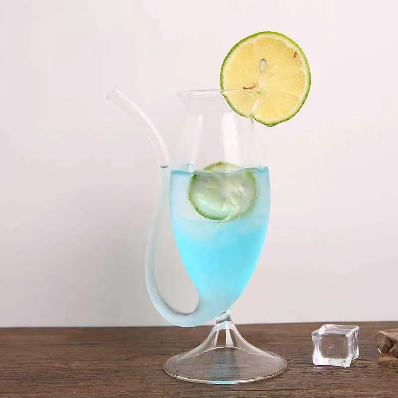 Стеклянная кружка для бокала с соломинкой 2 шт. вечерние бокалы напитков сока