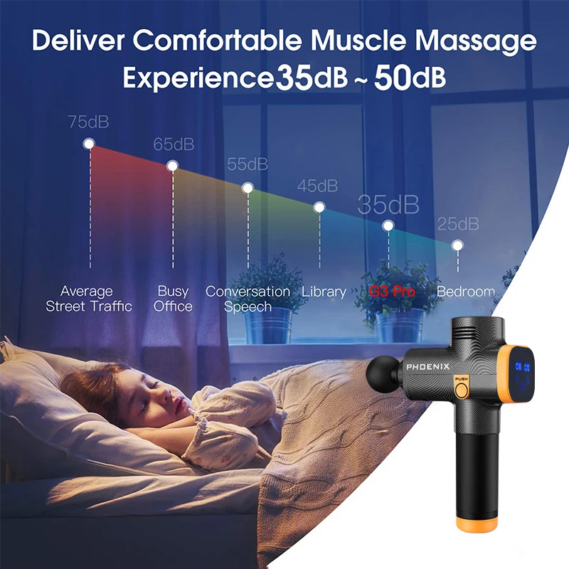 

Phoenix a2 6 Heads Lcd Massage Gun Muscle Stimulator 20 Speeds Phoenix Massage Body Massager Black MG51206