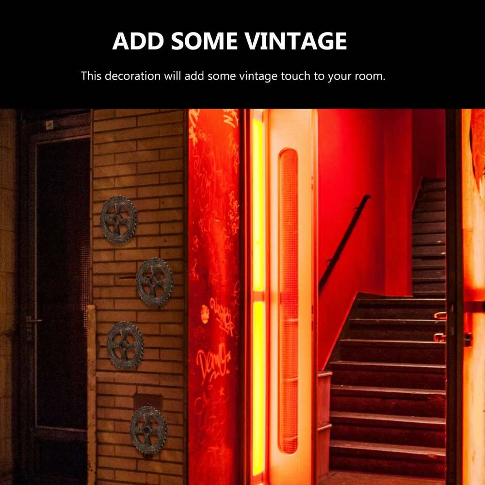 2 шт. промышленных Стиль настенные деревянные украшения дома круглая Шестерня