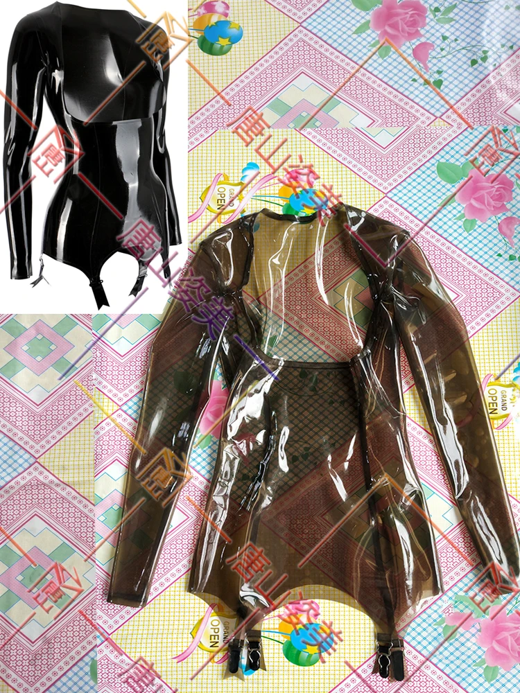 Латексные топы с оборками открытый бюст рандомная подвязка индивидуальный