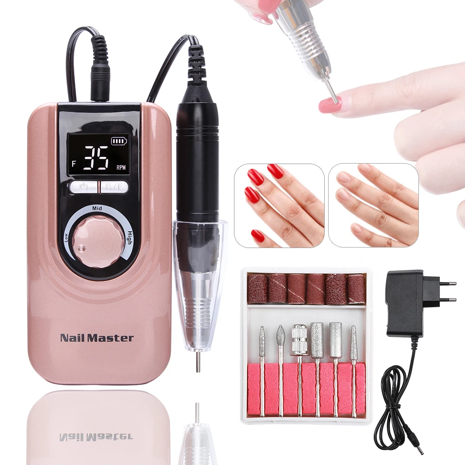 35000RPM RechargableNail Drill Machine Set Kit Electric Nail File Manicure Set Nail Grinder Tool For Gel Nail Art Removal