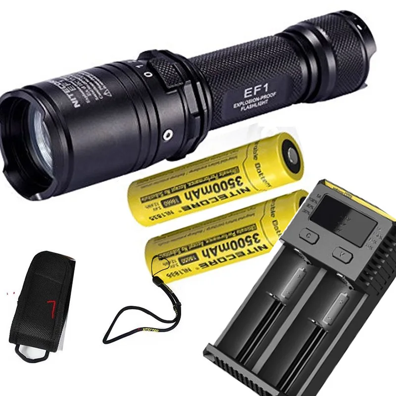 Взрывозащищенный фонарик NITECORE EF1 1*18650 и 2 * CR123 регулировка яркости одной рукой