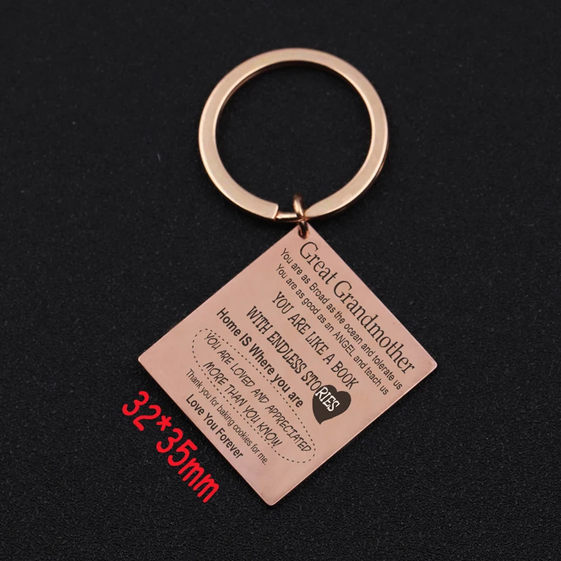 Брелок из нержавеющей стали для отличной бабушки подарок с гравировкой Вы будто
