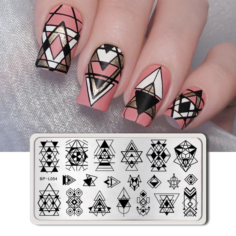 Pattern 10 BORN PRETTY геометрические штамповки для ногтей шаблон цветочный художественный дизайн нержавеющая сталь дизайн ногтей штамп изображения пластины для DIY штамповки - Цвет: Pattern 10