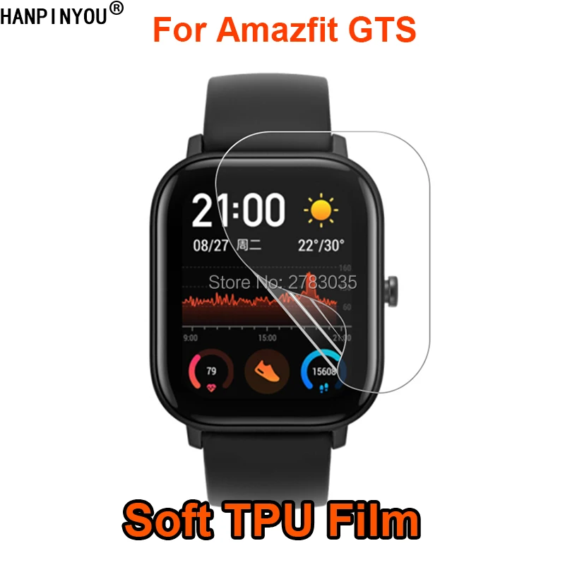 Спортивные Смарт часы Xiaomi Huami Amazfit GTS мягкая защитная пленка из ТПУ для экрана (не
