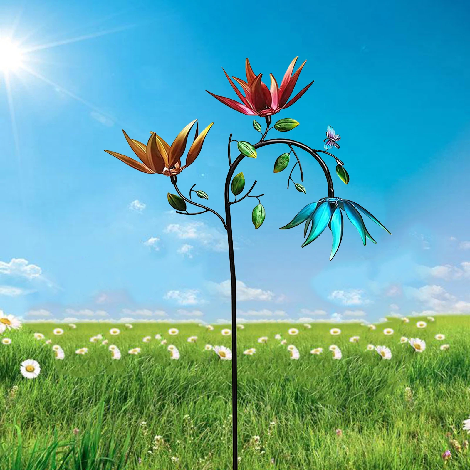 

Foldable Wind ners Pinwheels Decoration Double Layer Windmills Garden Stakes Ornaments for Lawn Yard Patio ners
