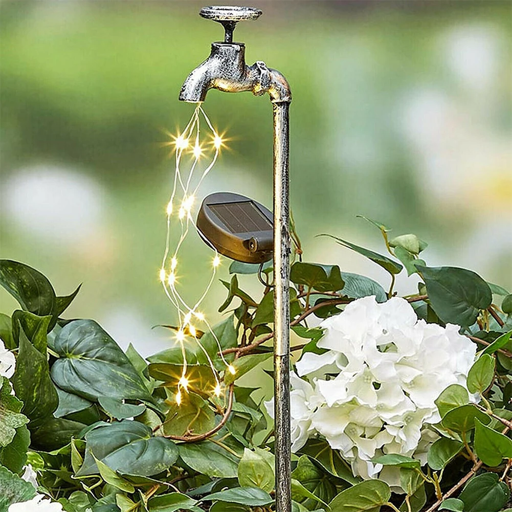 

Garden Art Light Strings Decoration Solar Lamp Water Faucet Planter Light Lawn Art Outdoor Decor DIY Ornaments Decoratie