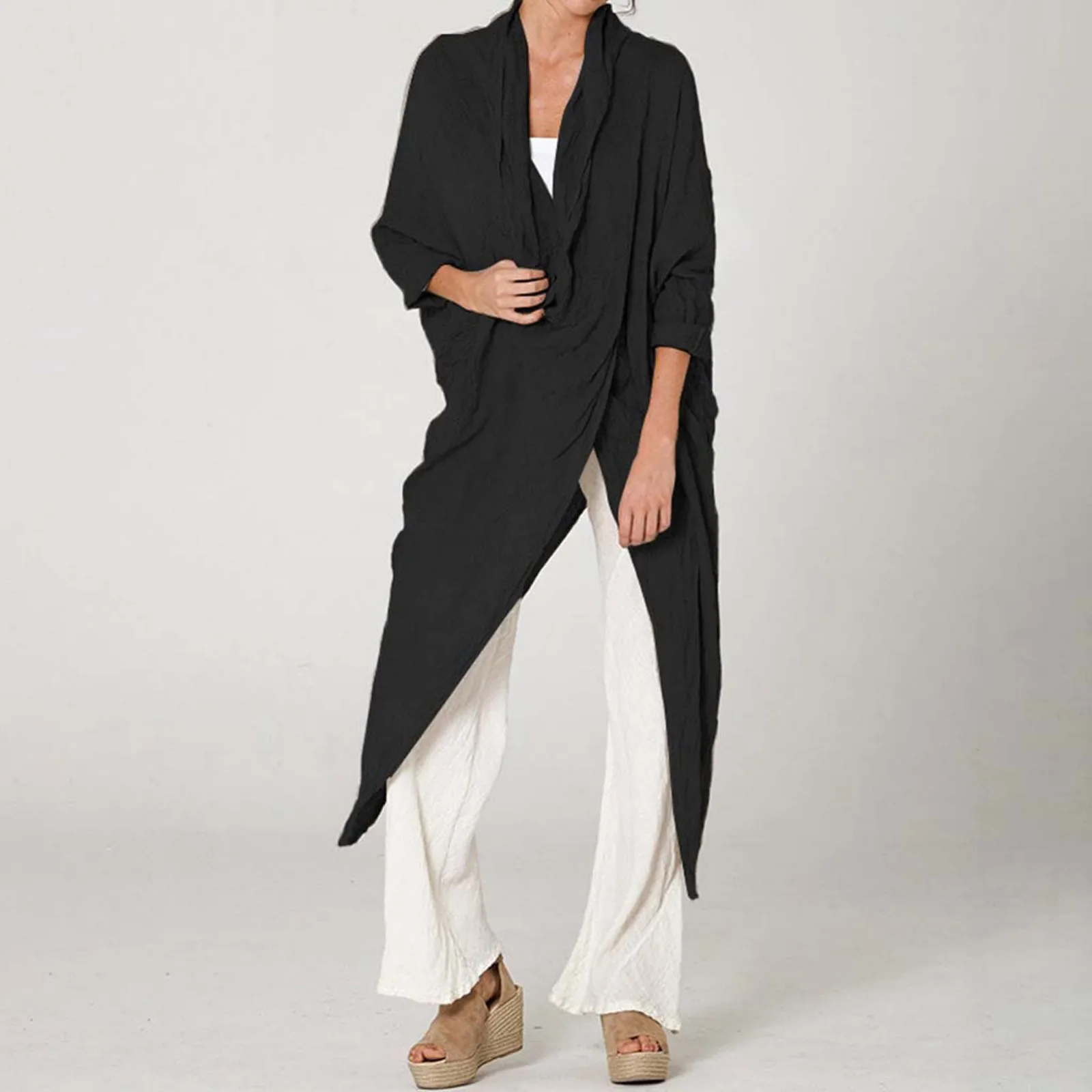 Модные женские блузки Дамская длинная рубашка повседневные свободные