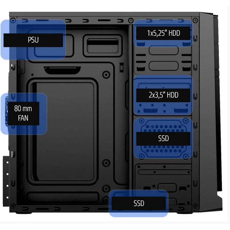 Корпус e2e4 BCLM-02 mATX Mini-Tower USB 3.0 черный |