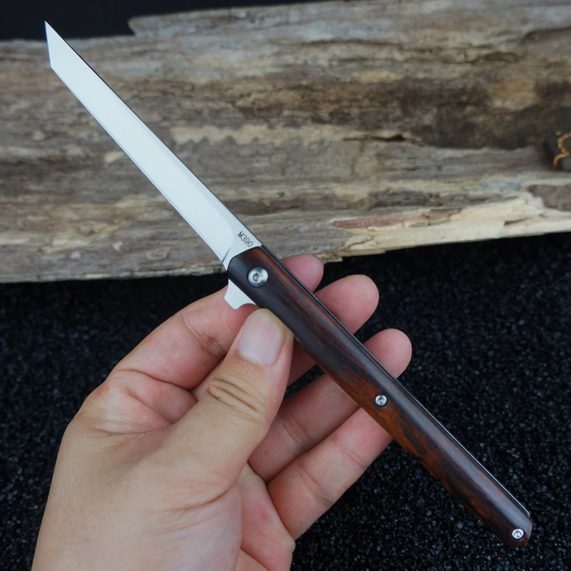 Outdoor survival folding knife ball bearing M390 steel desert iron wood camping hunting pocket knife EDC tool car multi-tool