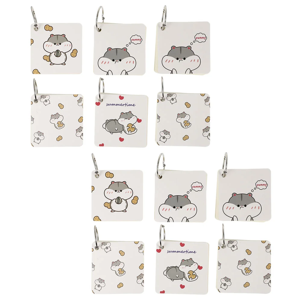 

12 шт. портативный мультяшный хомяк без рисунка, практичные кольцевые блокноты