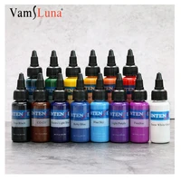 14 colors 30mlbottle tatto pigment ink set for body tattoo art kit 1oz body art painting permanent tatto for whole selling