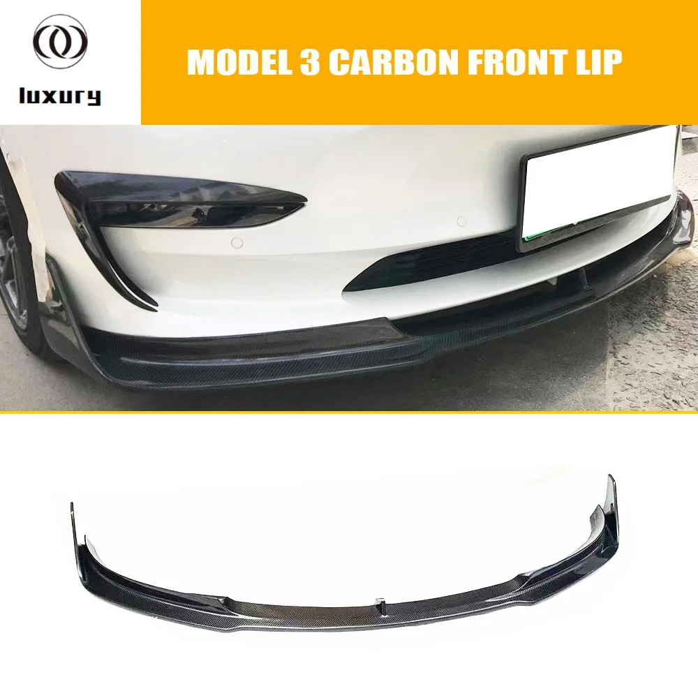 Передняя губа для подбородка Tesla Model 3 из углеродного волокна модели 2017 верхний