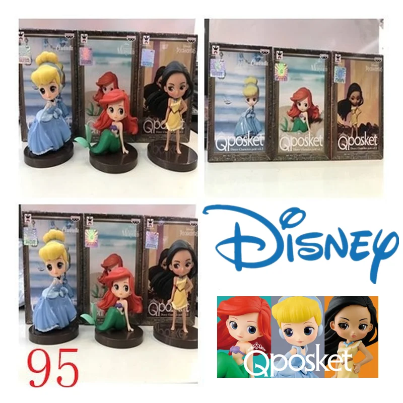 

Disney Princess Series Mermaid Cinderella Pocahontas Q Version Doll Figure Hand To Do Spot Anime Character Girl Toy Gift