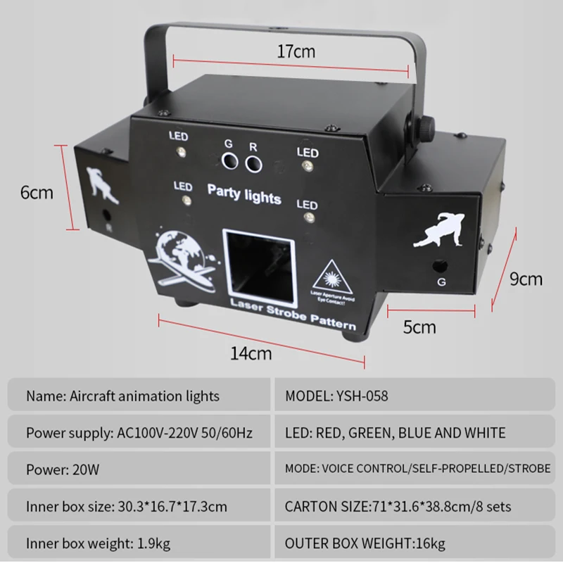 Новый профессиональный лазерный сценический светильник DMX 512 Рождественский
