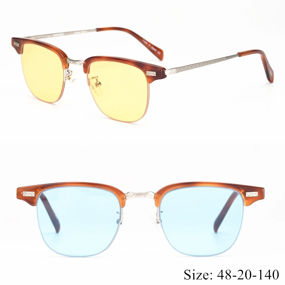 Винтажные мужские качество ретро солнечные очки с полуободковой оправой OV1172T