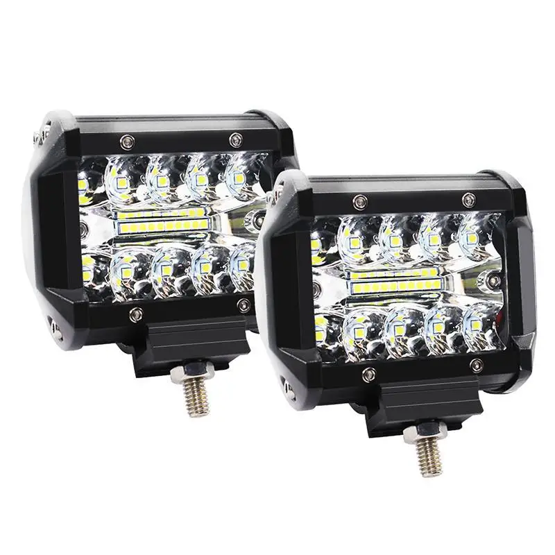 

2Pcs 4 Inch 60W 3 Rows LED Lights Car Working Light Drive Off-road Lights Roof Strip Lights