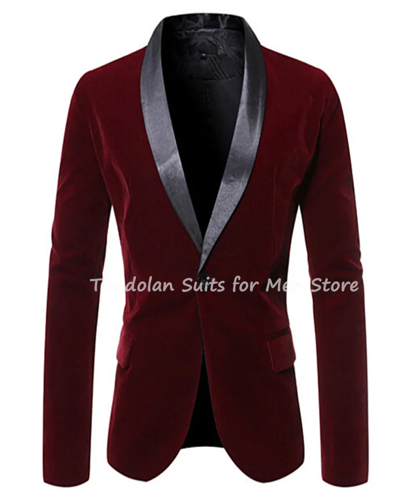

Повседневный мужской костюм Королевский/синий/бордовый/черный/коричневый бархатный мужской блейзер мужской платок с отложным воротником костюм для свадьбы только одна куртка