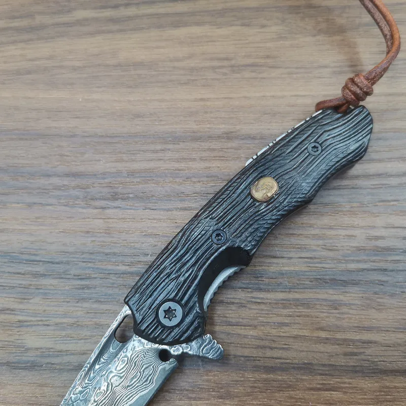 Новое поступление маленький нож Shark VG10 из дамасской стали складной походный