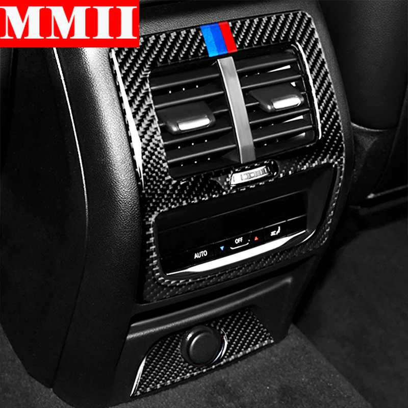 Car Trim Interior Decoration Moulding M Performance Carbon Fiber Rear Air Outlet Panel Frame Sticker For BMW G01 G08 G02 X3 X4