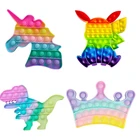Пуш-поп-система с пузырьками динозавр радужного цвета игрушки-антистресс для людей с аутизмом специальные потребности сенсорная Игрушка антистресс детские игрушки