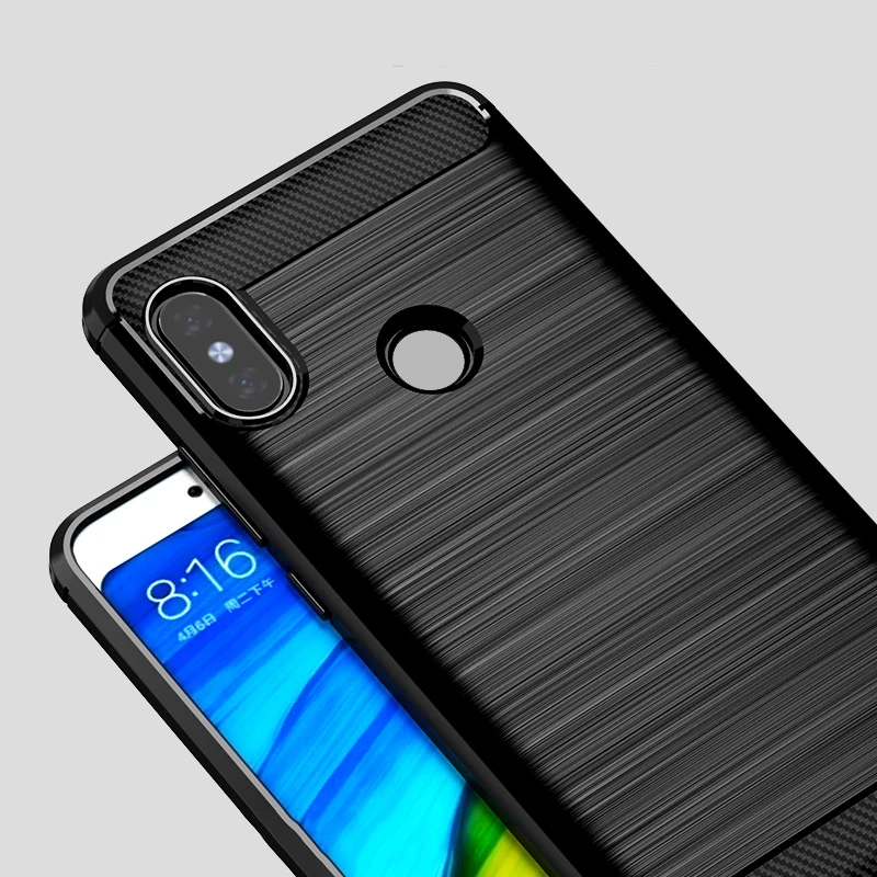 Защитный чехол для Xiaomi Redmi Note 6 Pro из углеродного волокна противоударный телефона 5