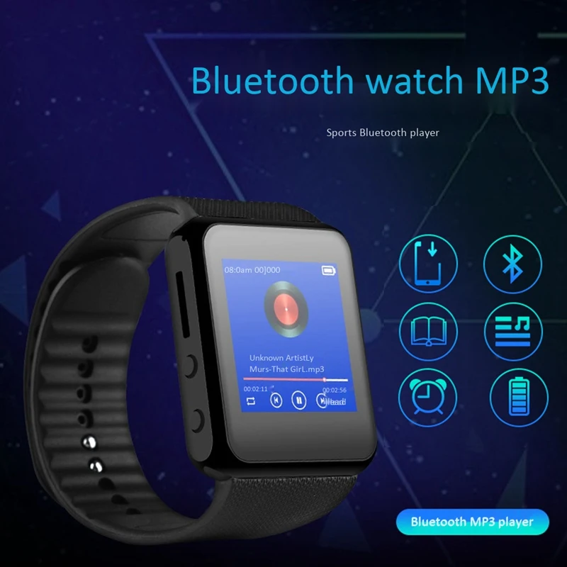 

Bluetooth Smart Watch Mp3 with HiFi Sound Press Screen HD Color Screen Portable Smart Watch for Sport Mp3 Music Player