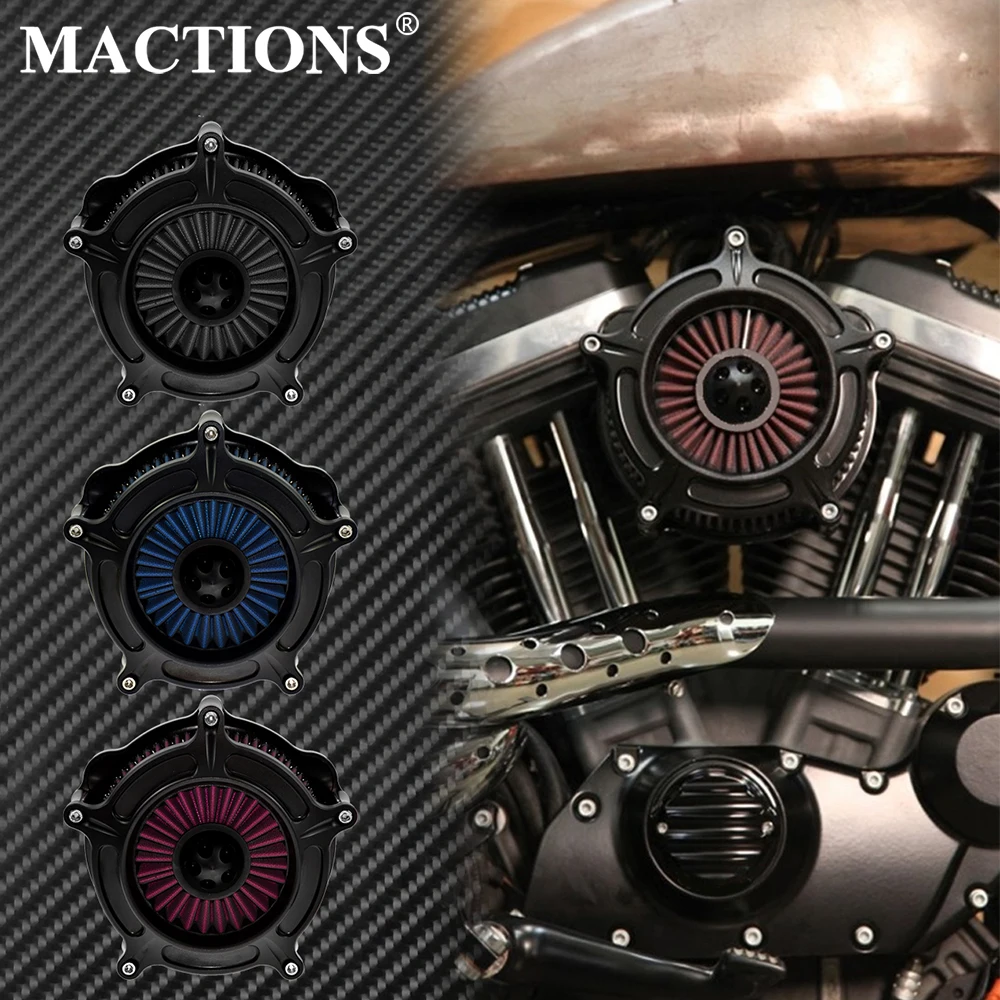 Турбина для мотоцикла фильтр очистки воздуха с шипами серый/синий/красный