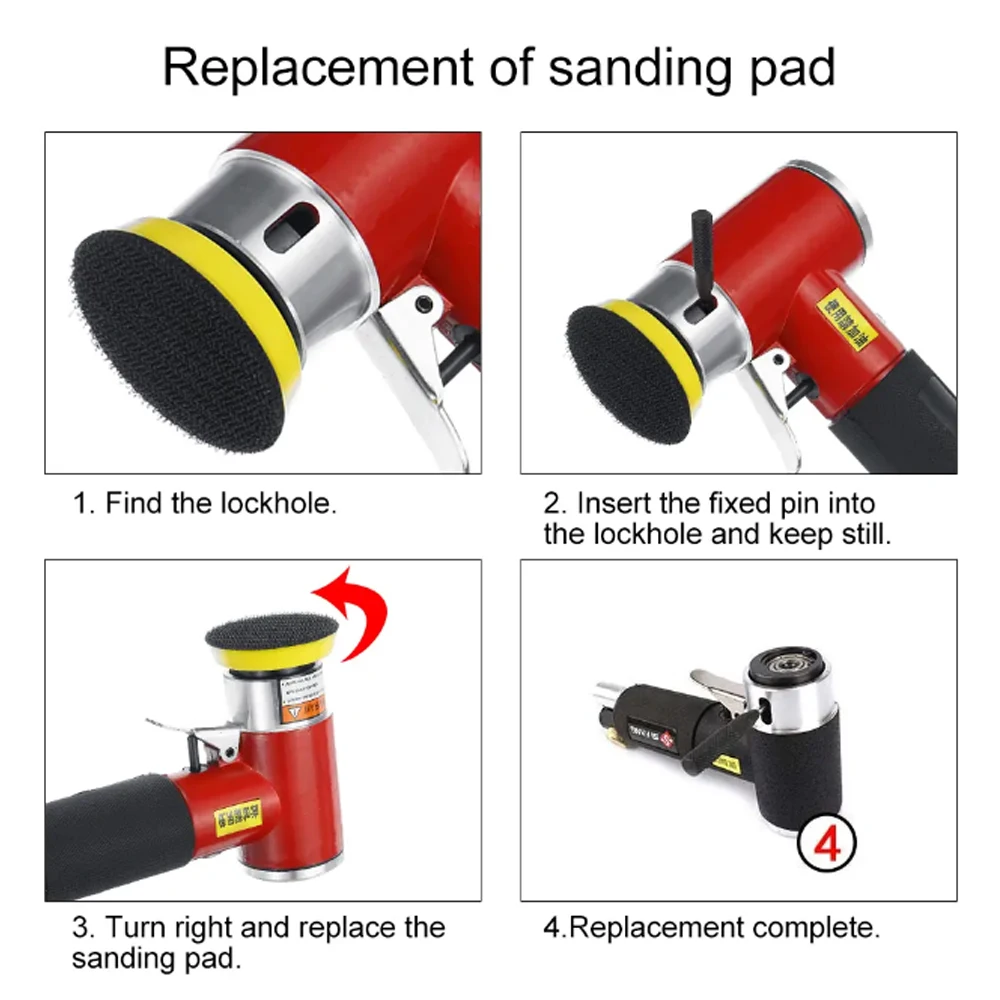 Мини воздушная шлифовальная машинка комплект накладки Эксцентриковая
