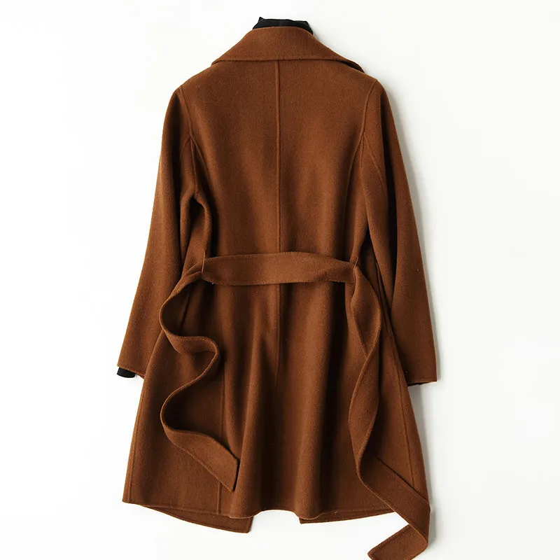 2020 шерстяная Женская длинная куртка шерстяное корейское пальто весна осень