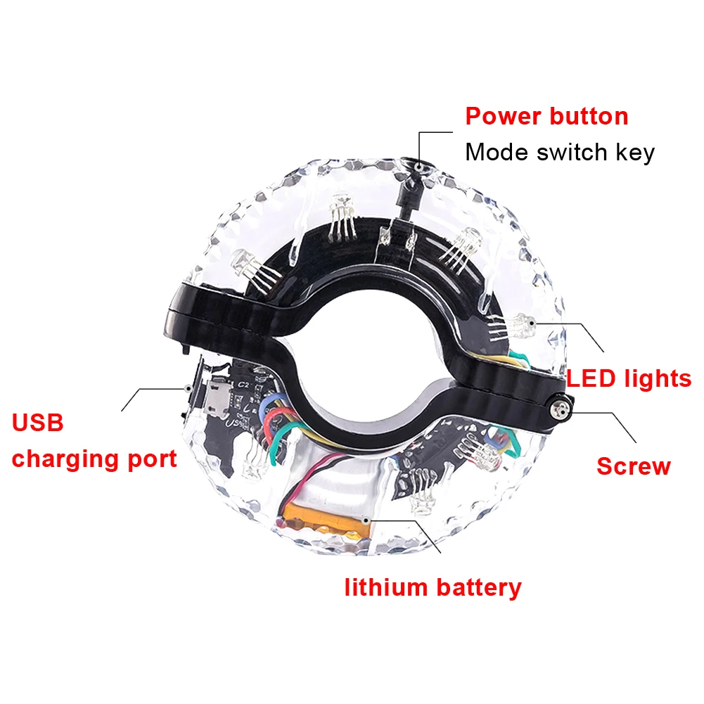 7 разноцветных велосипедных светильников RBGLED велосипедные спицевые светильники