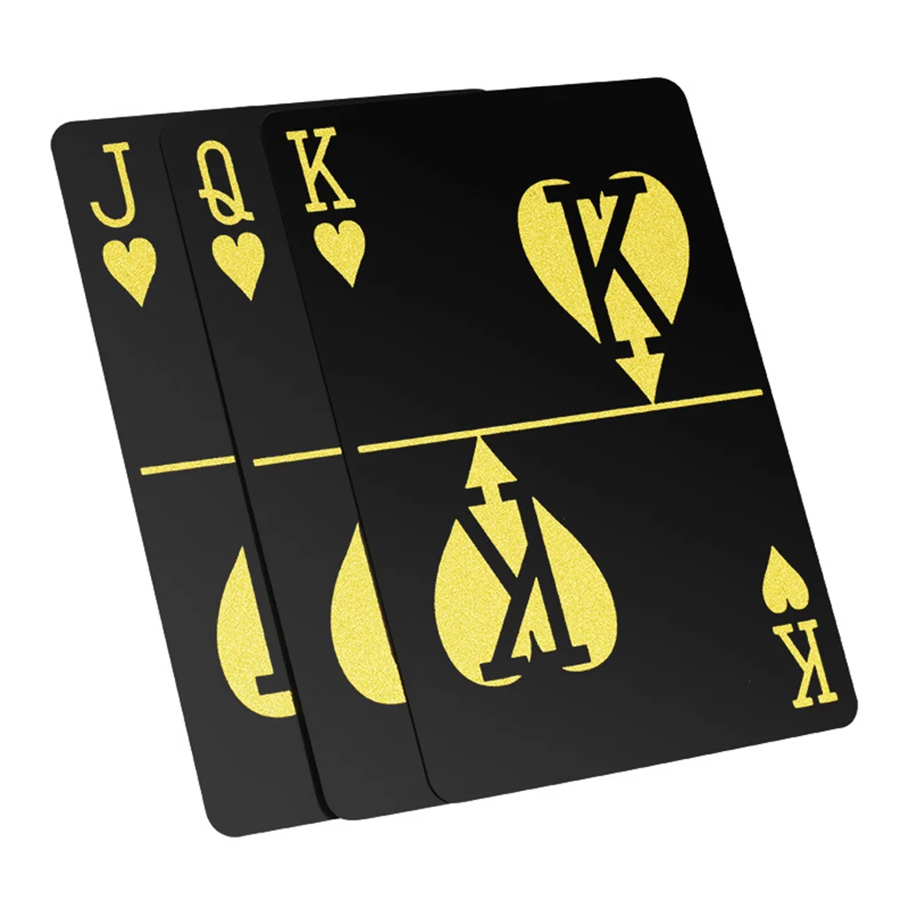 

Brand New PVC Waterproof Poker Card Black Bronzing Plastic Playing Cards Party Board Game Magic Poker Collection Gift