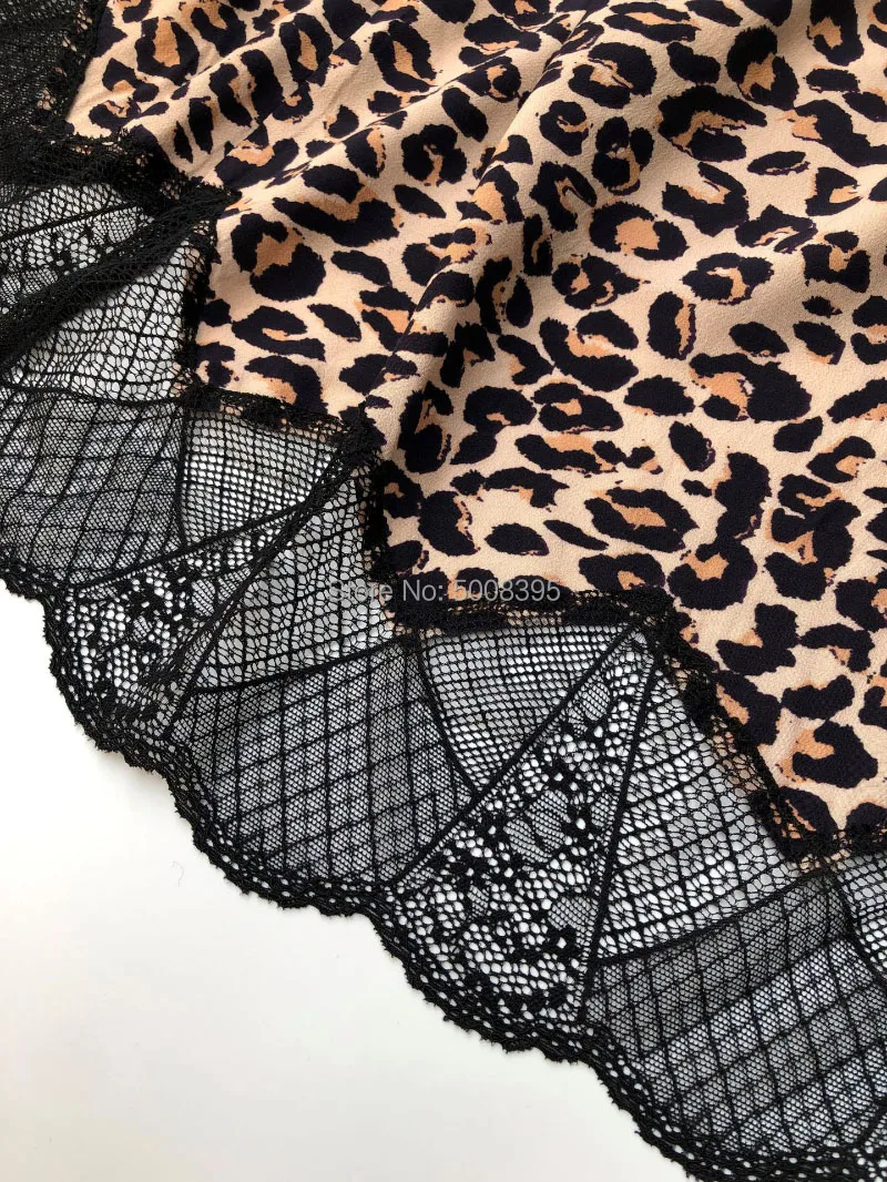 Леопардовая расцветка, асимметричная Hemline, кружевная отделка, юбка миди, эластичная талия, модные женские юбки, новинка