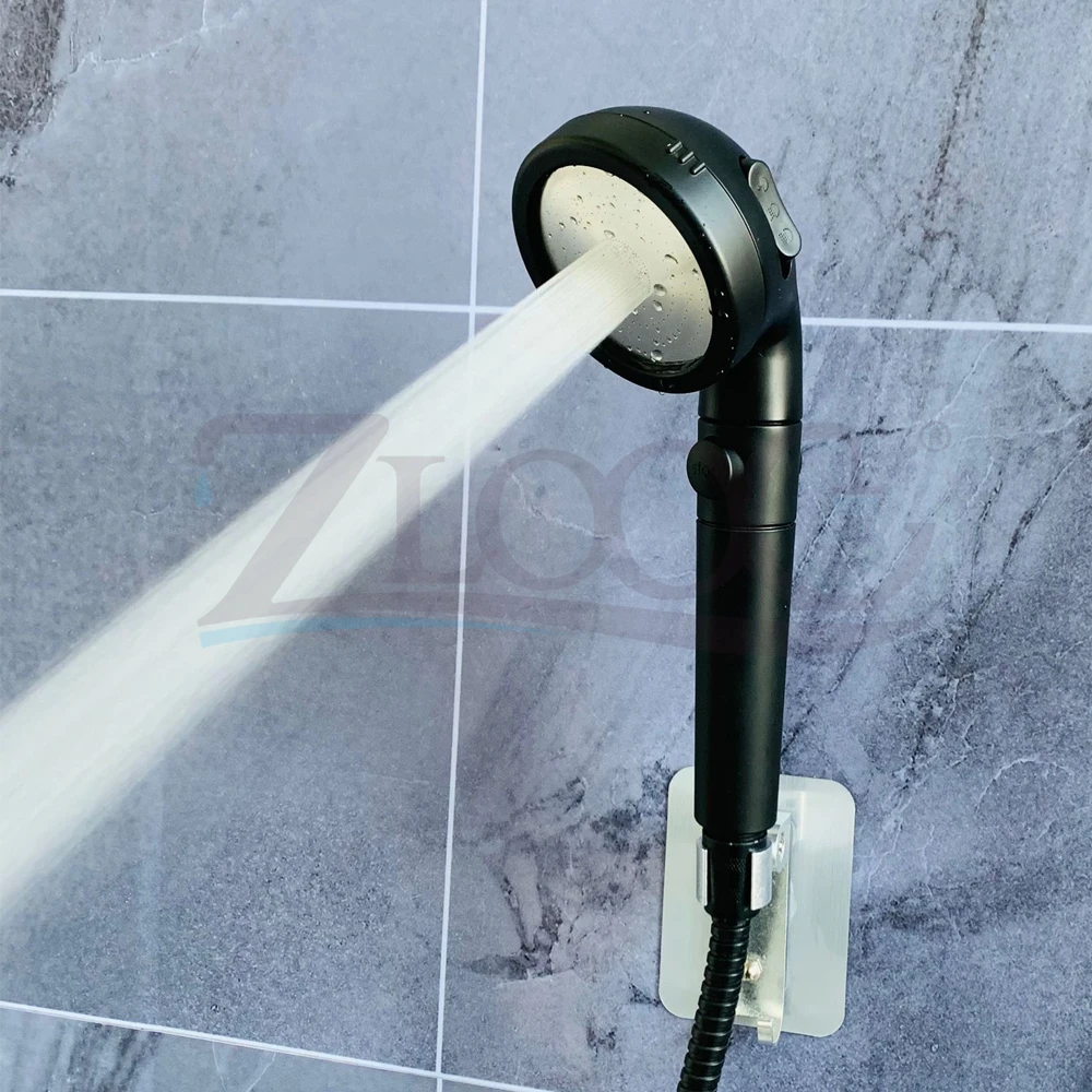 Zloog новый черный фильтр душевая головка 3 функции минеральные шарики высокого