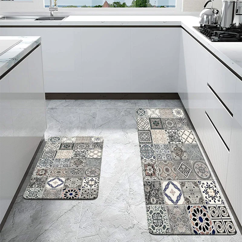 3d Противоскользящий напольный кухонный коврик с марокканским рисунком