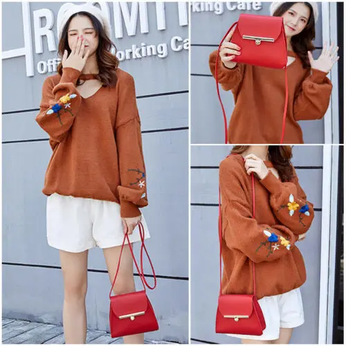 

Fashion Women PU Leather Handbag Satchel Messenger Crossbody Bag Shoulder Bag Money With Cash Square Bag Purse