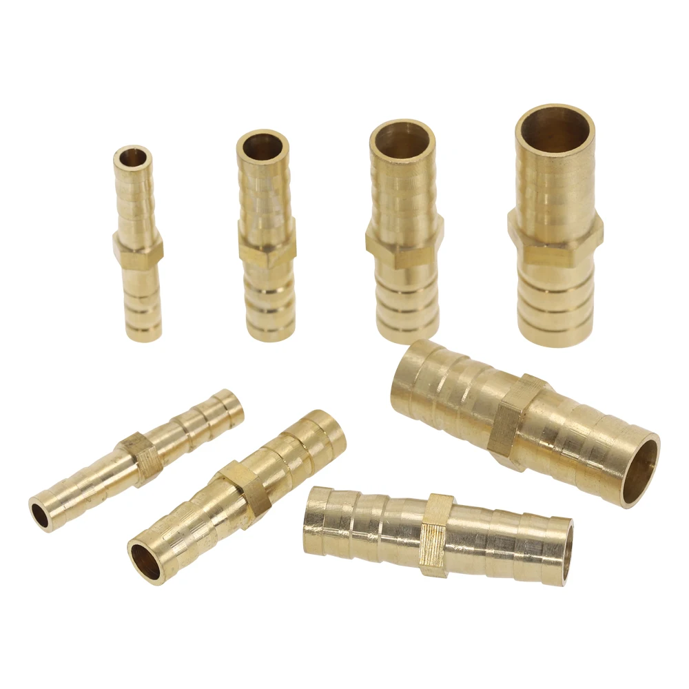 

1pc Brass Straight Hose Pipe Fitting Equal Barb 6mm 8mm 10mm 12mm Connector Air Fuel Water Pipe Gas Tubing Copper Barbed Adapter