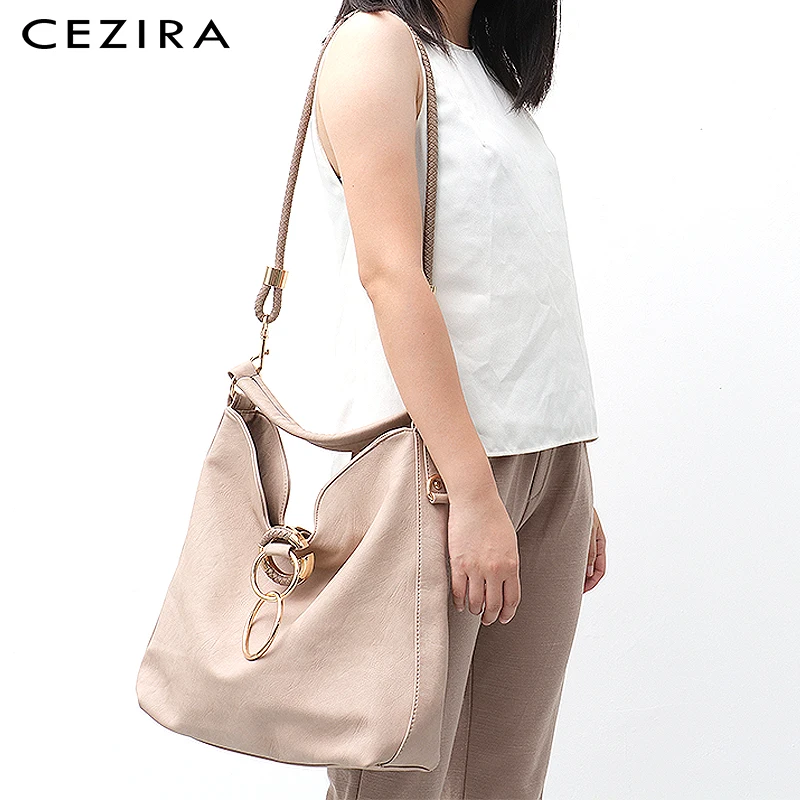 CEZIRA большие сумки Хобо для женщин роскошные на плечо из искусственной кожи