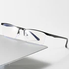 Очки для близорукости в деловой полуоправе, квадратные металлические Рецептурные очки с защитой от сисветильник, диоптрии от 0-0,5-1,0 до-6,0